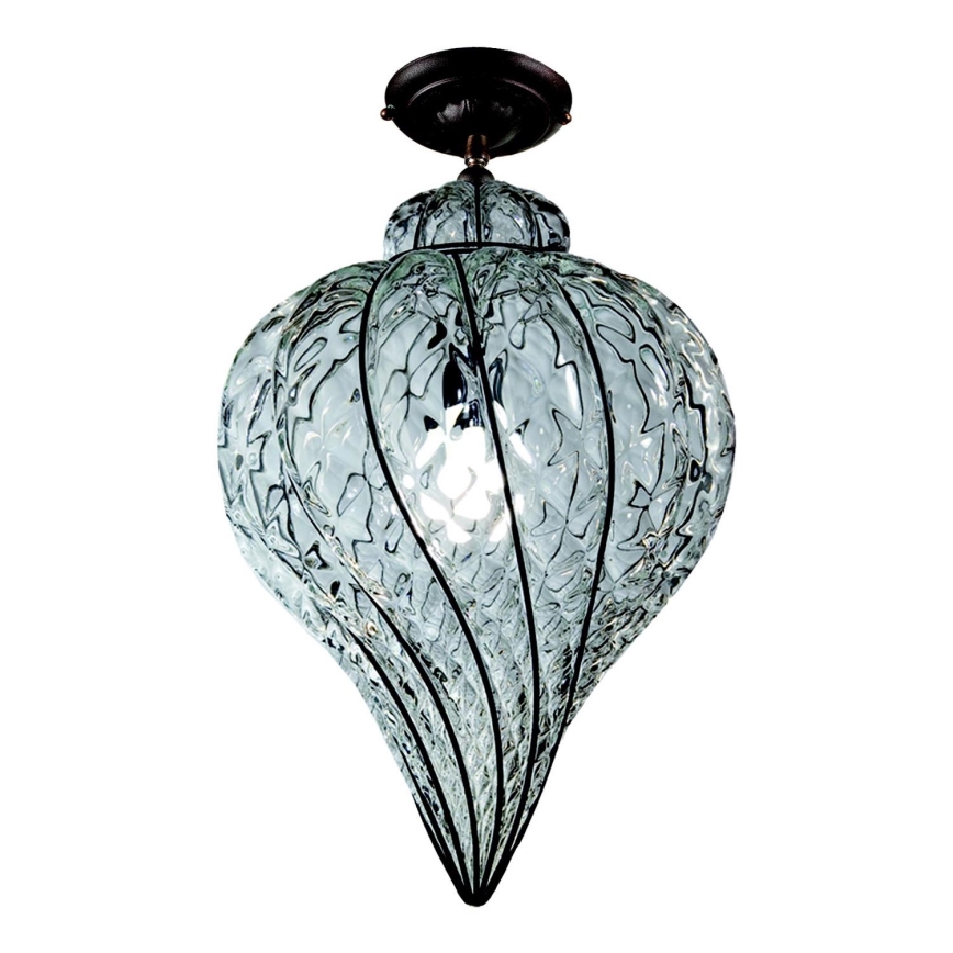 SIRU - Nadgradni luster GOCCIA 1xE27/60W/230V pr. 25 cm prozirna/smeđa murano staklo