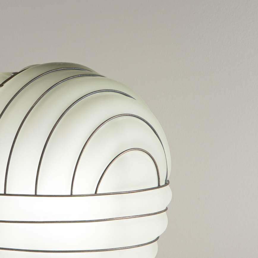 SIRU - Stolna lampa CARTESIO 1xE27/60W/230V smeđa/bijela murano staklo