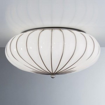 SIRU - Stropna svjetiljka GIOVE 3xE27/60W/230V pr. 48 cm mat krom/bijela murano staklo