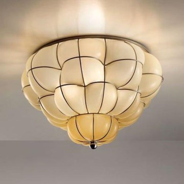 SIRU - Stropna svjetiljka POUFF 3xE27/60W/230V sjajni krom/bež murano staklo
