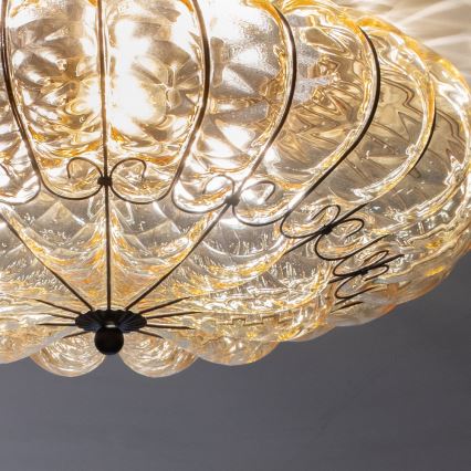 SIRU - Stropna svjetiljka SOLE 3xE14/40W/230V pr. 31 cm bež/mat krom murano staklo