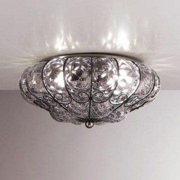 SIRU - Stropna svjetiljka SOLE 3xE14/40W/230V pr. 31 cm prozirna/mat krom murano staklo