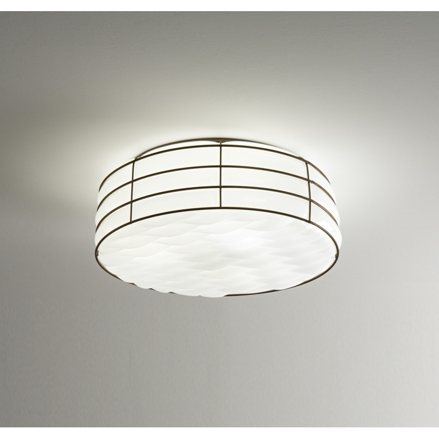 SIRU - Stropna svjetiljka TAMIS 3xE14/40W/230V crna/bijela murano staklo