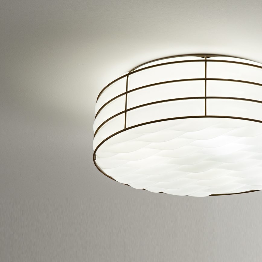 SIRU - Stropna svjetiljka TAMIS 3xE14/40W/230V crna/bijela murano staklo