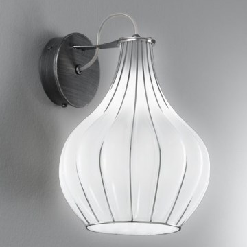 SIRU - Zidna lampa AURIGA 1xG9/30W/230V mat krom/bijela murano staklo