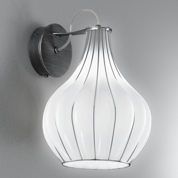 SIRU - Zidna lampa AURIGA 1xG9/30W/230V mat krom/bijela murano staklo