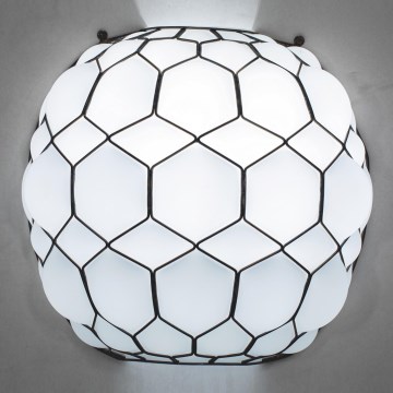 SIRU - Zidna lampa GALAPAGOS 1xE27/60W/230V crna/bijela murano staklo
