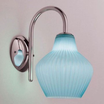 SIRU - Zidna lampa LONDON 1xE27/60W/230V plava/sjajni krom murano staklo