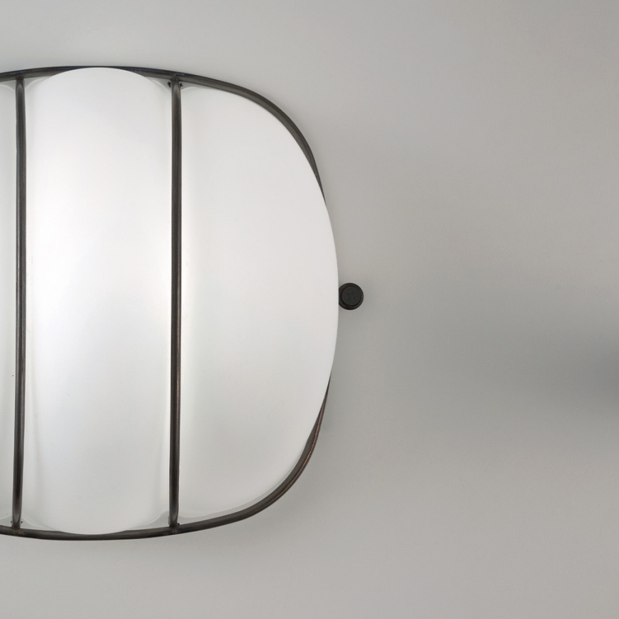 SIRU - Zidna svjetiljka CAGE 1xGX53/10W/230V 20 cm crna/bijela murano staklo