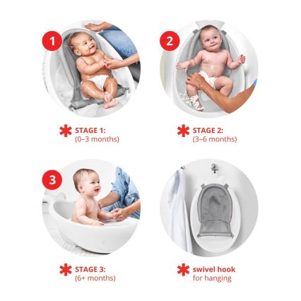 Skip Hop - Dječja kadica s ergonomskom podlogom MOBY 3 bijela