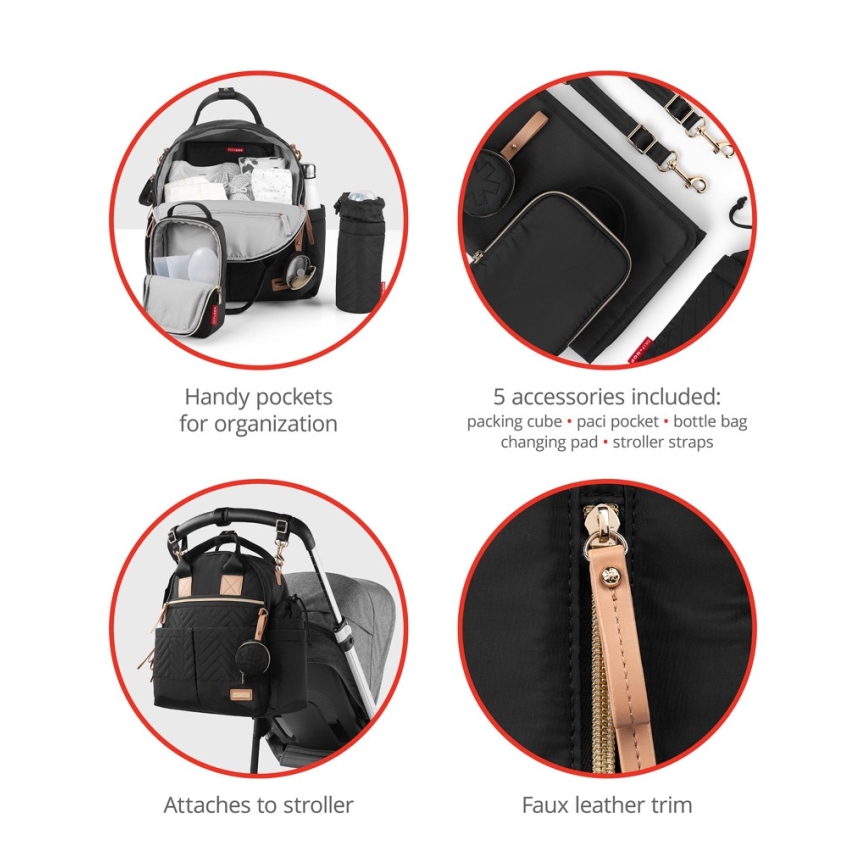 Skip Hop - Ruksak za previjanje za kolica 6u1 SUITE SET crna