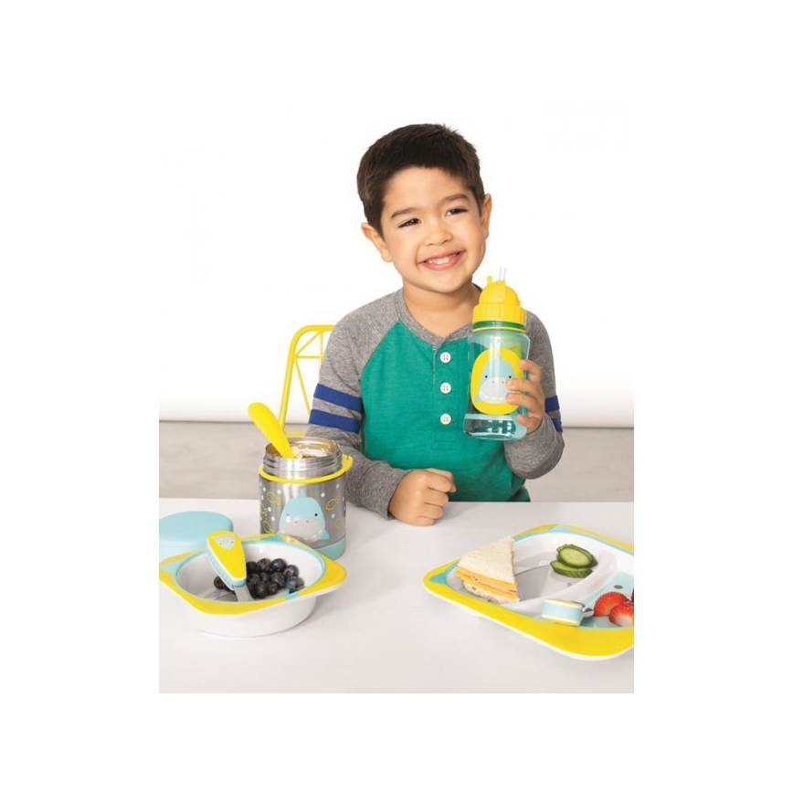 Skip Hop - Termosica za hranu s žličicom i vilicom ZOO 325 ml ajkula