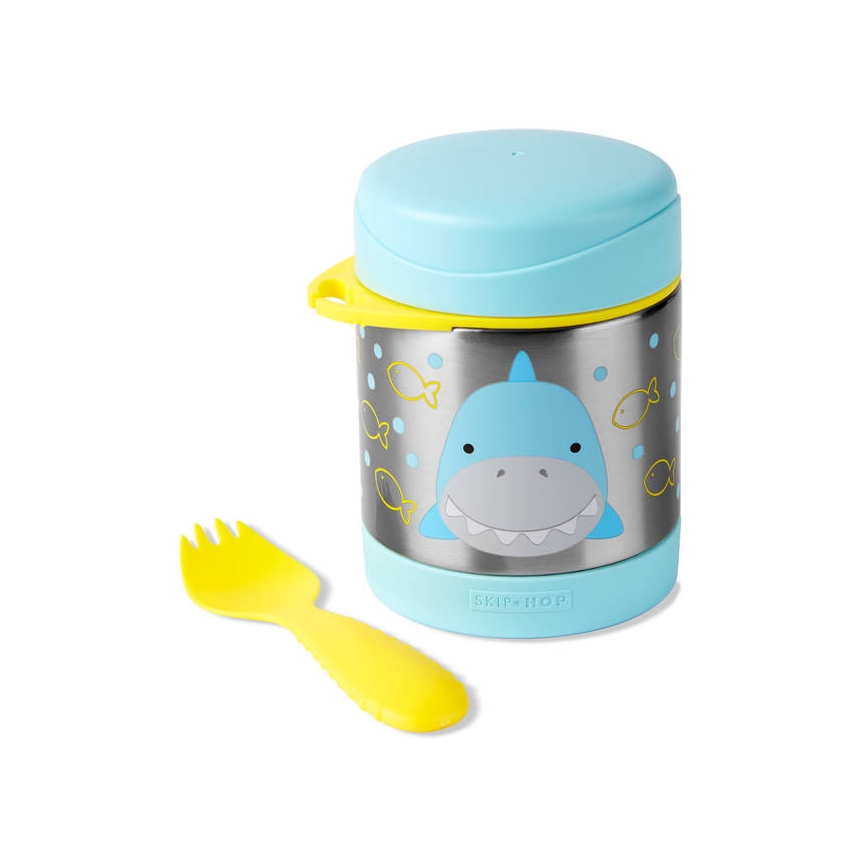 Skip Hop - Termosica za hranu s žličicom i vilicom ZOO 325 ml ajkula
