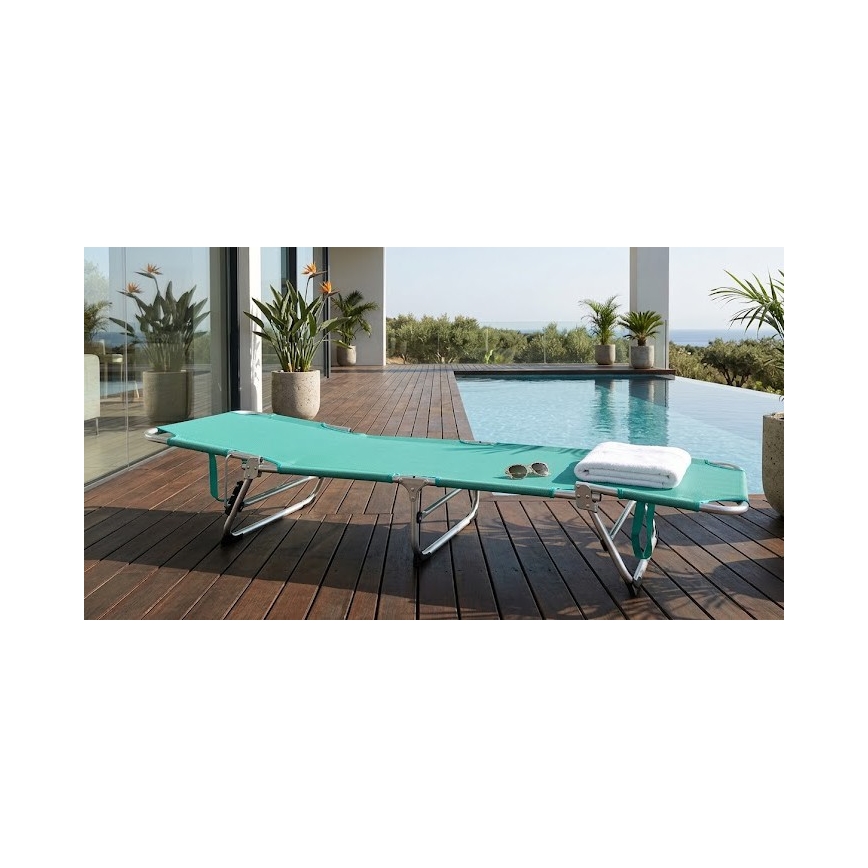 Sklopiva podesiva ležaljka SUNO 56x190 cm tirkizna
