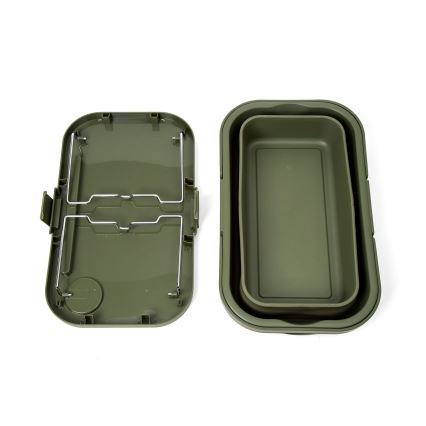 Sklopiva kamperska piknik košara s poklopcem 2u1 zelena