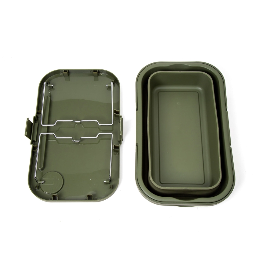 Sklopiva kamperska piknik košara s poklopcem 2u1 zelena