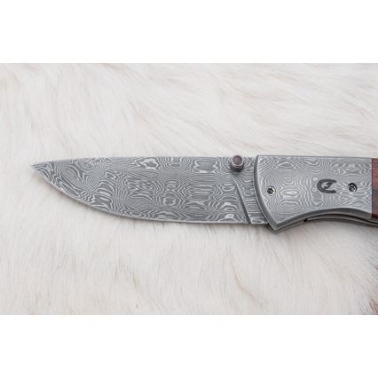 Sklopivi damask nož 8 cm ironwood