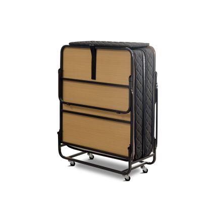 Sklopivi metalni jednokrevetni krevet s madracem HERON 90x204 cm bijeli