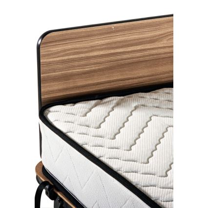 Sklopivi metalni krevet za jednu osobu s madracem HERON 80x190 cm, bijeli, nosivost 120 kg