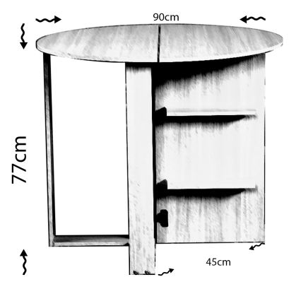 Sklopivi stol MIDDLE 77x90 cm bijela
