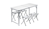Sklopivi stol za kampiranje + 4x stolice bijela/krom