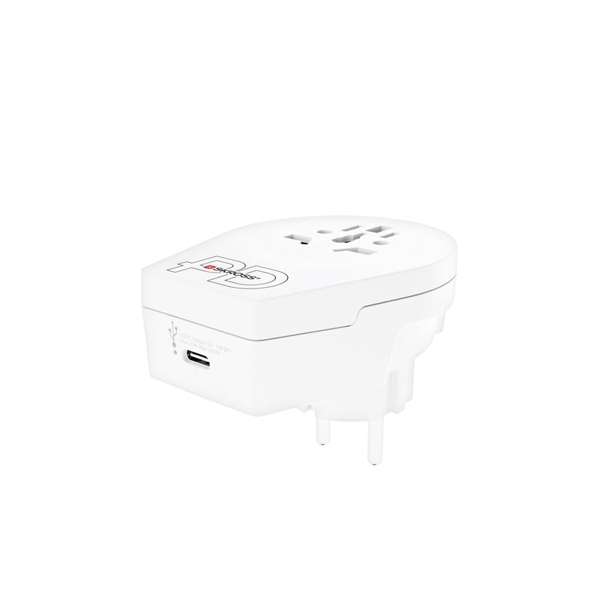 Putni adapter Europe USB C20PD za posjetitelje u Češkoj — brz USB‑C punjač 20W, kompatibilan s utičnicama tipa E/F