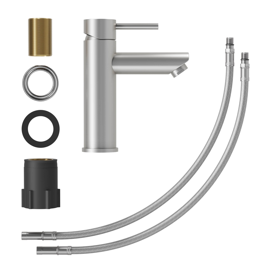 Slavina za umivaonik RINGSTED 17,8 cm, od brušenog nehrđajućeg čelika
