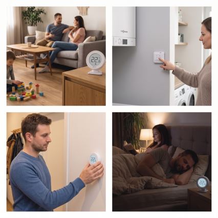 Sobni ručni bežični termostat 230V/16A 2xAA bijeli