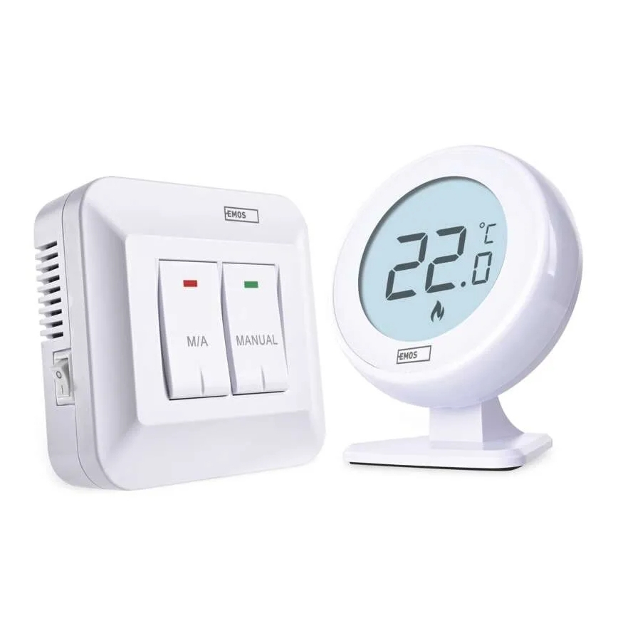 Sobni ručni bežični termostat 230V/16A 2xAA bijeli