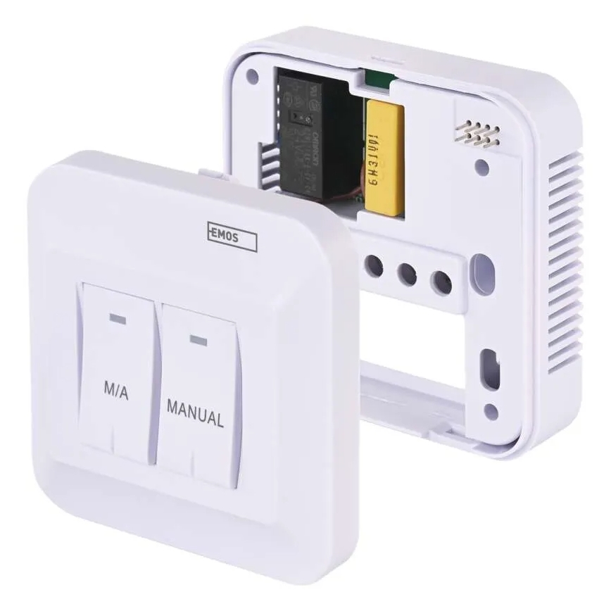 Sobni ručni bežični termostat 230V/16A 2xAA bijeli