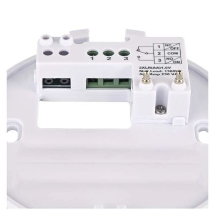 Sobni ručni termostat 230V/6A 2xAA bijeli