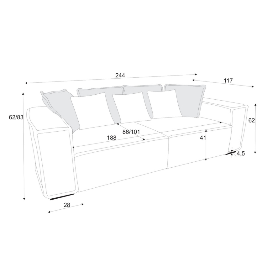 Sofa BOLZANO žuta/smeđa