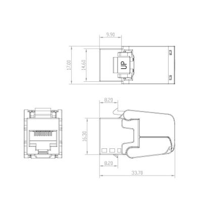 Solarix - Samorezni keystone CAT5E UTP