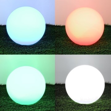 Solarna LED RGBW svjetiljka GARDEN BALL s prigušivanjem LED/5W/3,7V 3000K IP54 2200 mAh, promjer 30 cm + daljinski upravljač