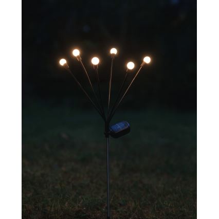 Solarna LED svjetiljka 6xLED/1,2V 300 mAh IP44 crna