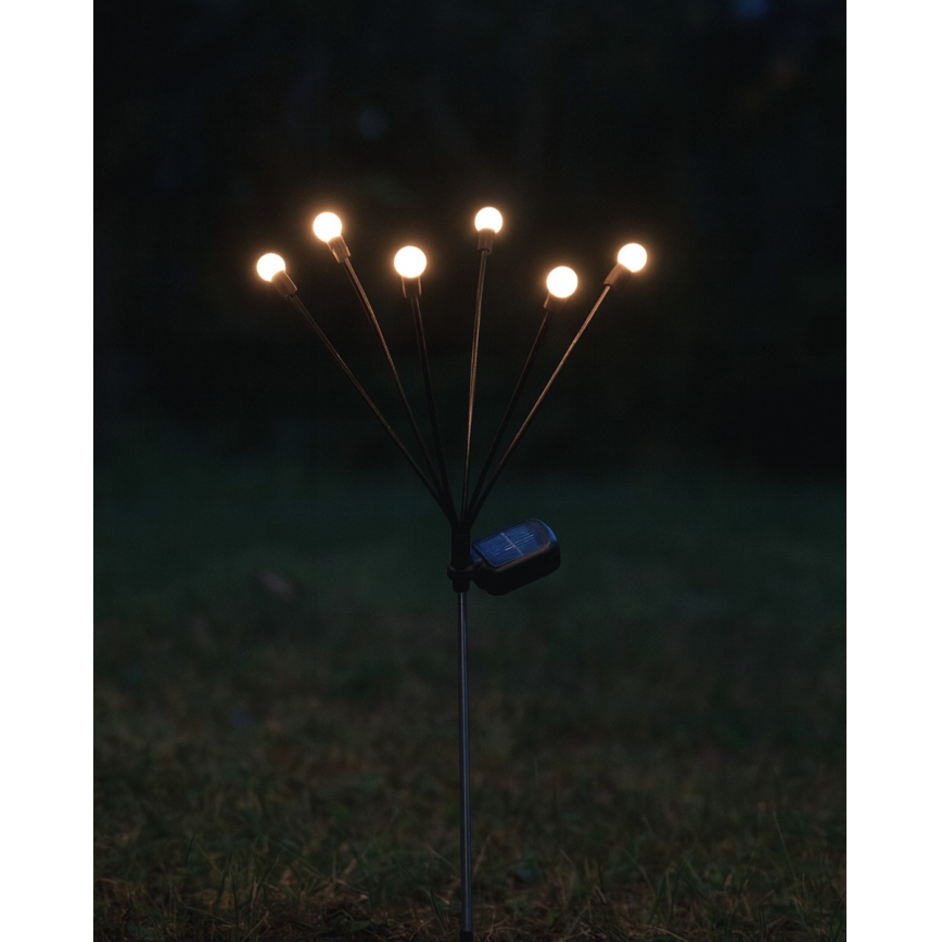 Solarna LED svjetiljka 6xLED/1,2V 300 mAh IP44 crna