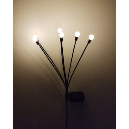 Solarna LED svjetiljka 6xLED/1,2V 300 mAh IP44 crna