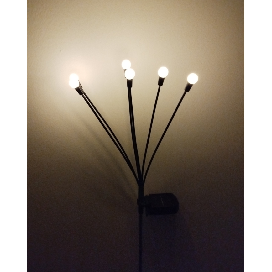 Solarna LED svjetiljka 6xLED/1,2V 300 mAh IP44 crna