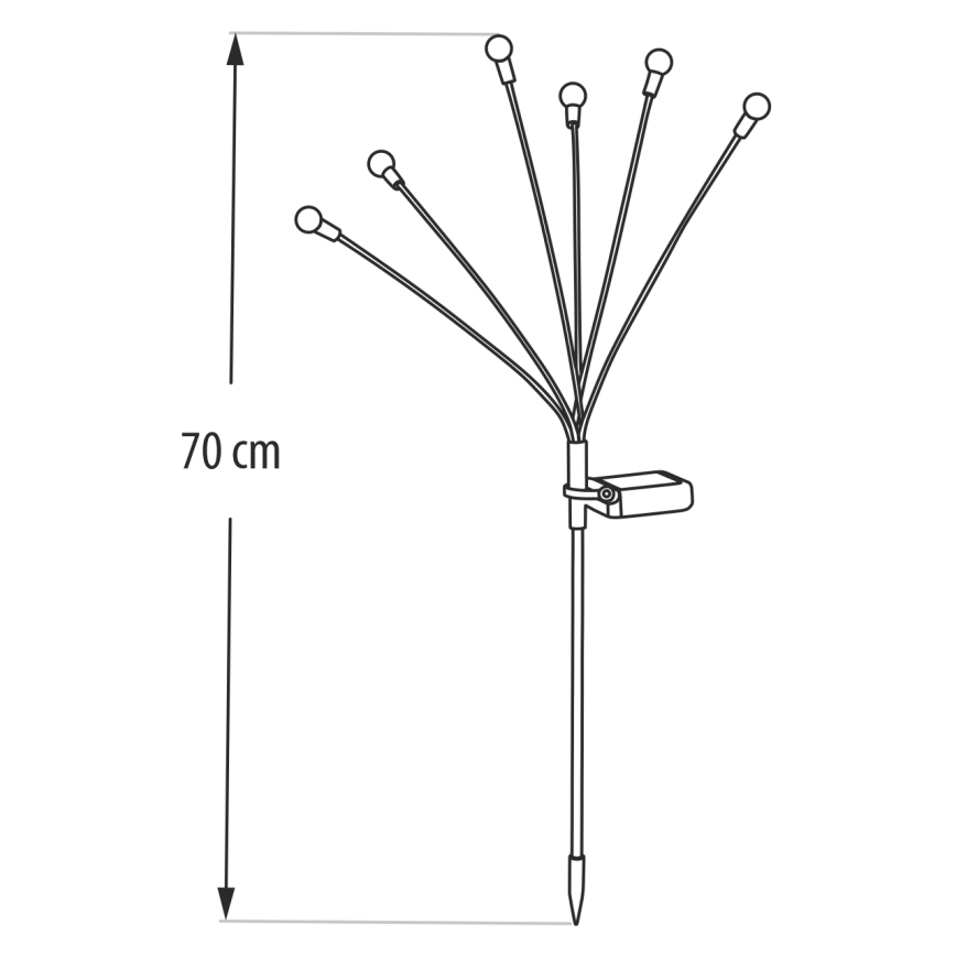 Solarna LED svjetiljka 6xLED/1,2V 300 mAh IP44 crna