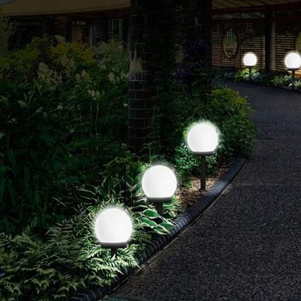 Solarna LED svjetiljka LED/1,2V 6500K 200 mAh Ø 15 cm IP44 bijela/crna