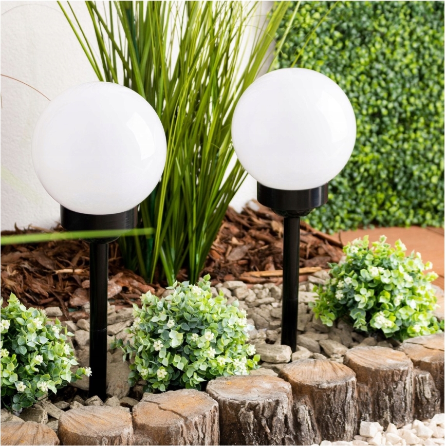 Solarna LED svjetiljka LED/1,2V 6500K 200 mAh Ø 15 cm IP44 bijela/crna