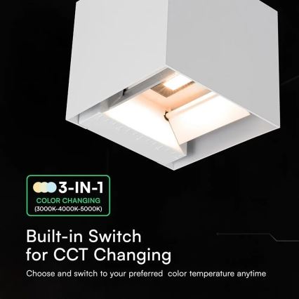 LED solarna zidna svjetiljka sa senzorom LED/9W/3,7V 3000/4000/5000K IP65 2600 mAh bijela