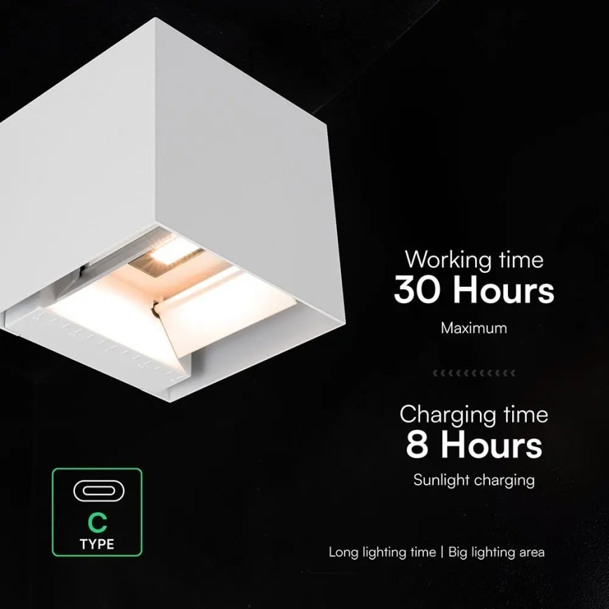 LED solarna zidna svjetiljka sa senzorom LED/9W/3,7V 3000/4000/5000K IP65 2600 mAh bijela