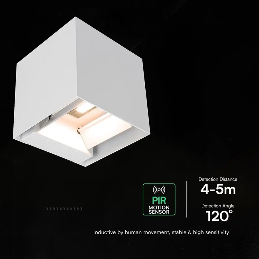 LED solarna zidna svjetiljka sa senzorom LED/9W/3,7V 3000/4000/5000K IP65 2600 mAh bijela