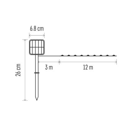 Solarni lanac 120xLED/2,4W/1,2V 12m IP44 600 mAh hladno bijela