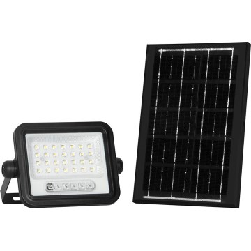 Solarni LED reflektor s mogućnošću prigušivanja LED/50W/3,2V 2000-8000K IP65 3800 mAh crni + daljinski upravljač