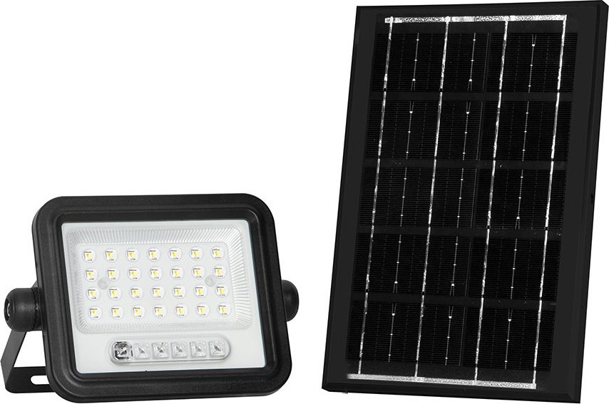 Solarni LED reflektor s mogućnošću prigušivanja LED/50W/3,2V 2000-8000K IP65 3800 mAh crni + daljinski upravljač