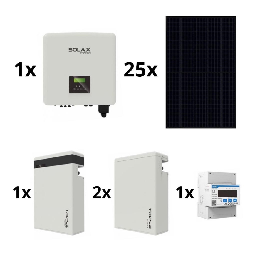 Solarni sklop: SOLAX Power - 10kWp RISEN Full Black + 10kW SOLAX pretvarač 3f + 17,4 kWh baterija V2