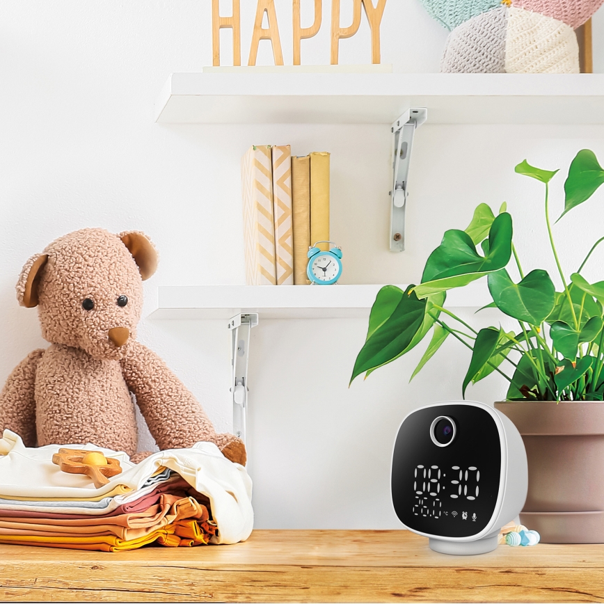 Pametna kamera s budilicom, termometrom i LED svjetlom 1296p 3Mpx 5V Wi-Fi Tuya IP65