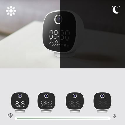 Pametna kamera s budilicom, termometrom i LED svjetlom 1296p 3Mpx 5V Wi-Fi Tuya IP65